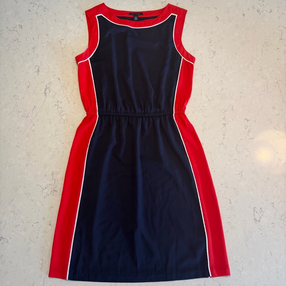 Tommy Hilfiger Dress - Red/Navy/White - M